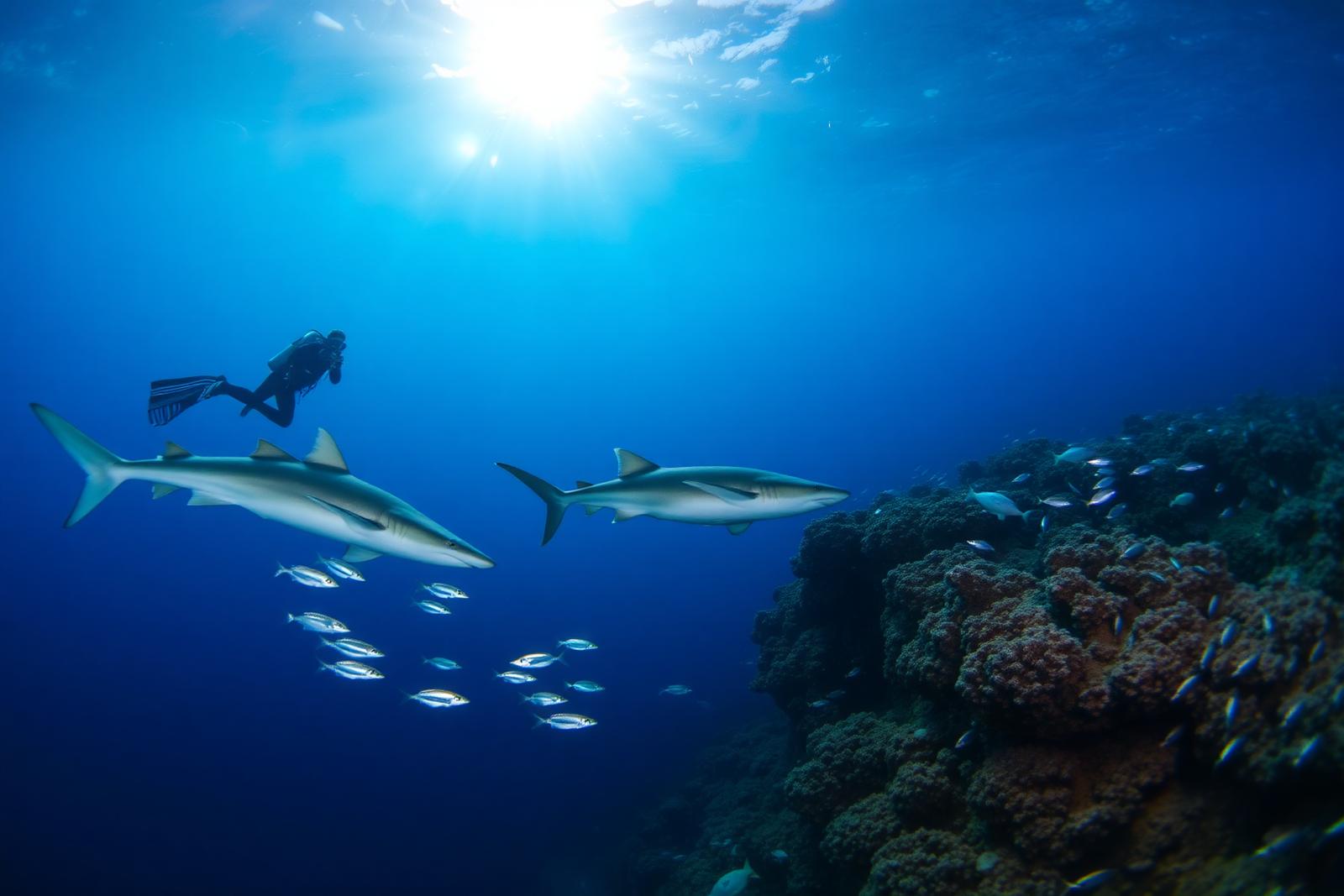 Underwater and coastal scenery of Jupiter, Florida — Shark capital of Florida.