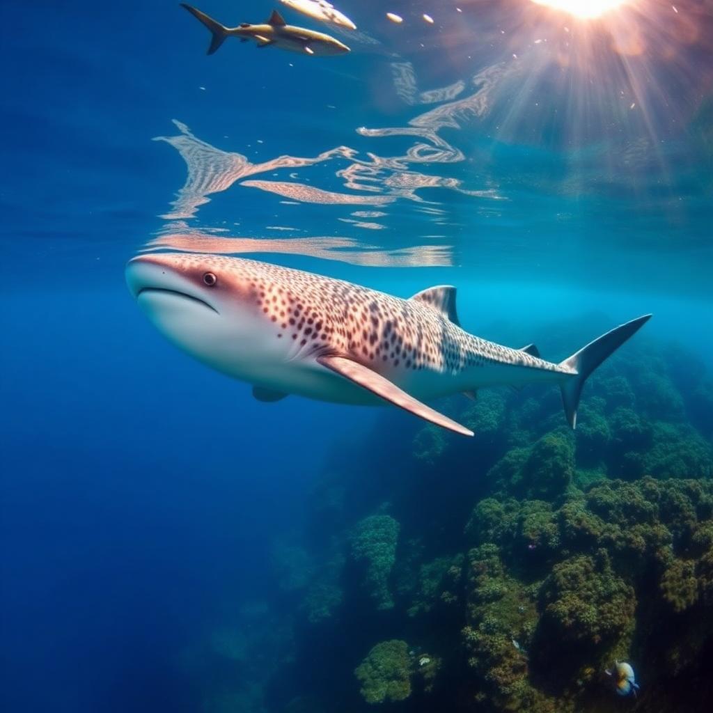 Whale shark over the reef wall at Utila, Honduras — Budget diving with whale sharks.