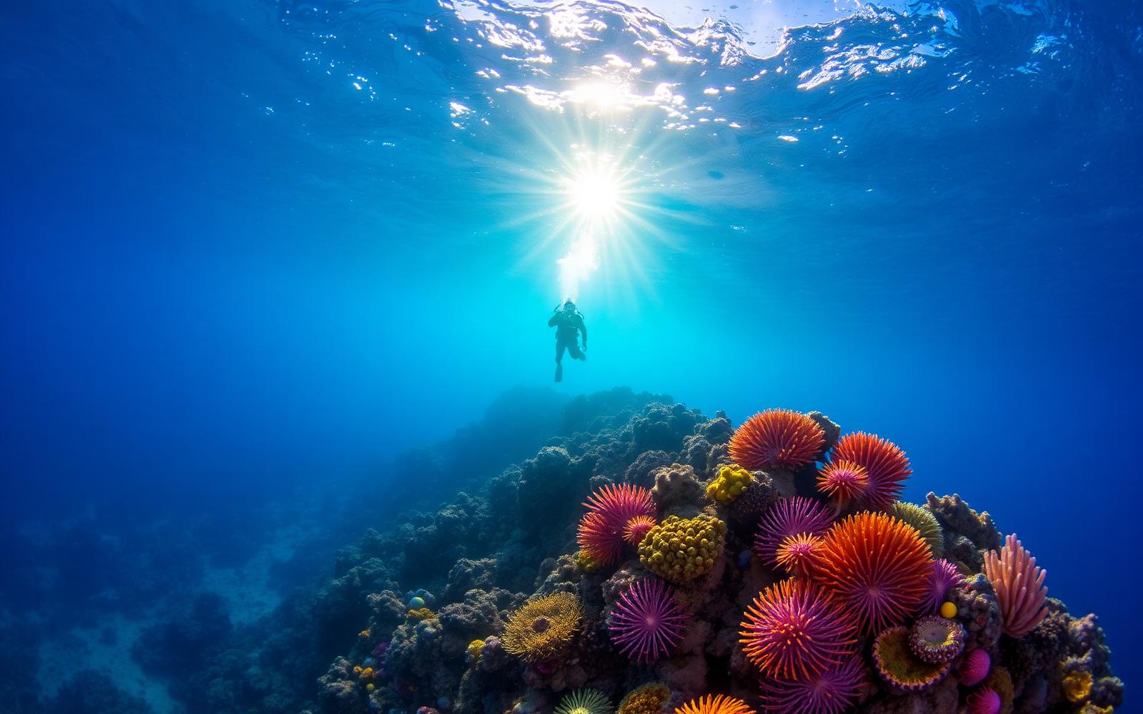 Underwater and coastal scenery of Cozumel, Mexico — Fast drift dives along a protected marine park.