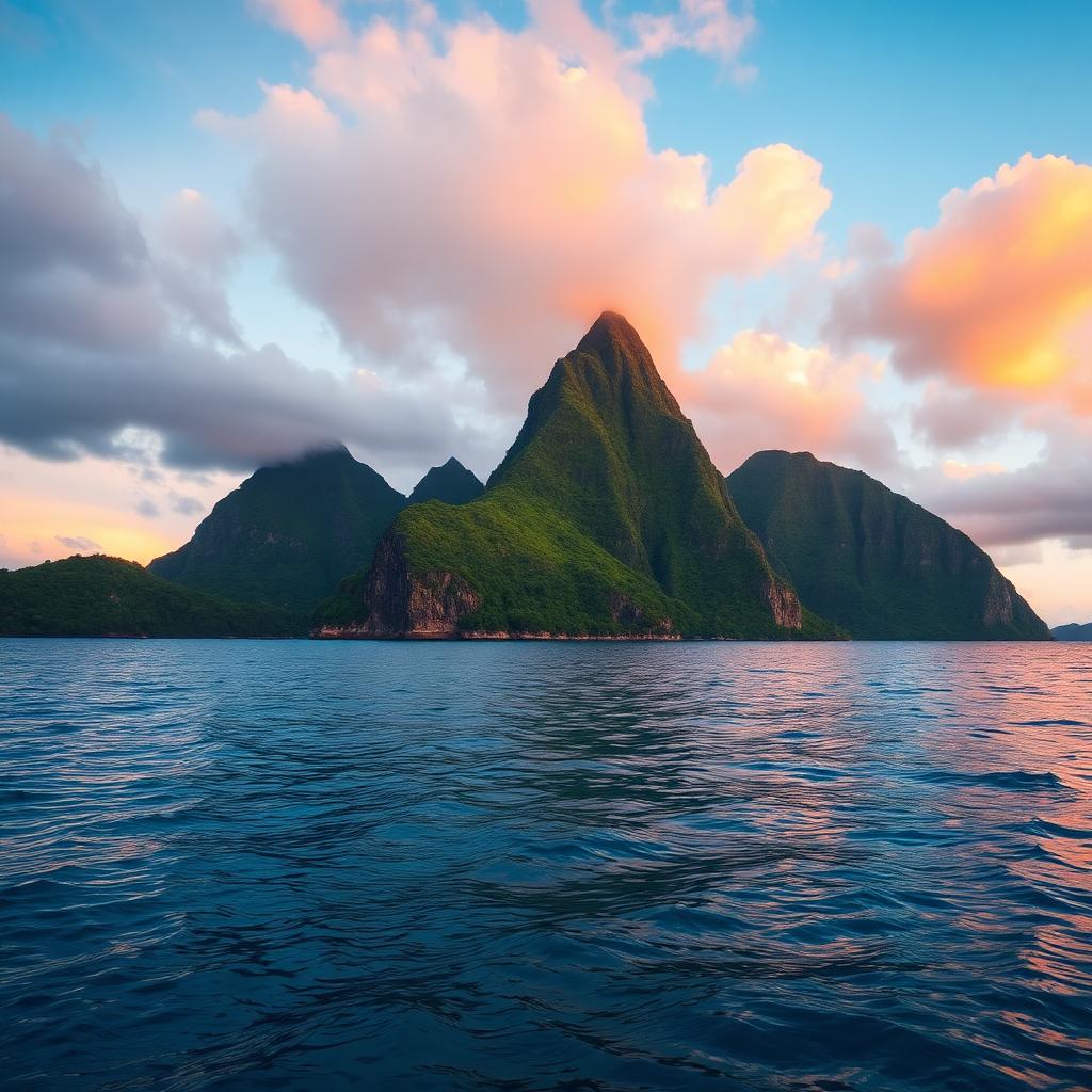 Underwater and coastal scenery of St Lucia — Volcanic drop-offs under the Pitons.