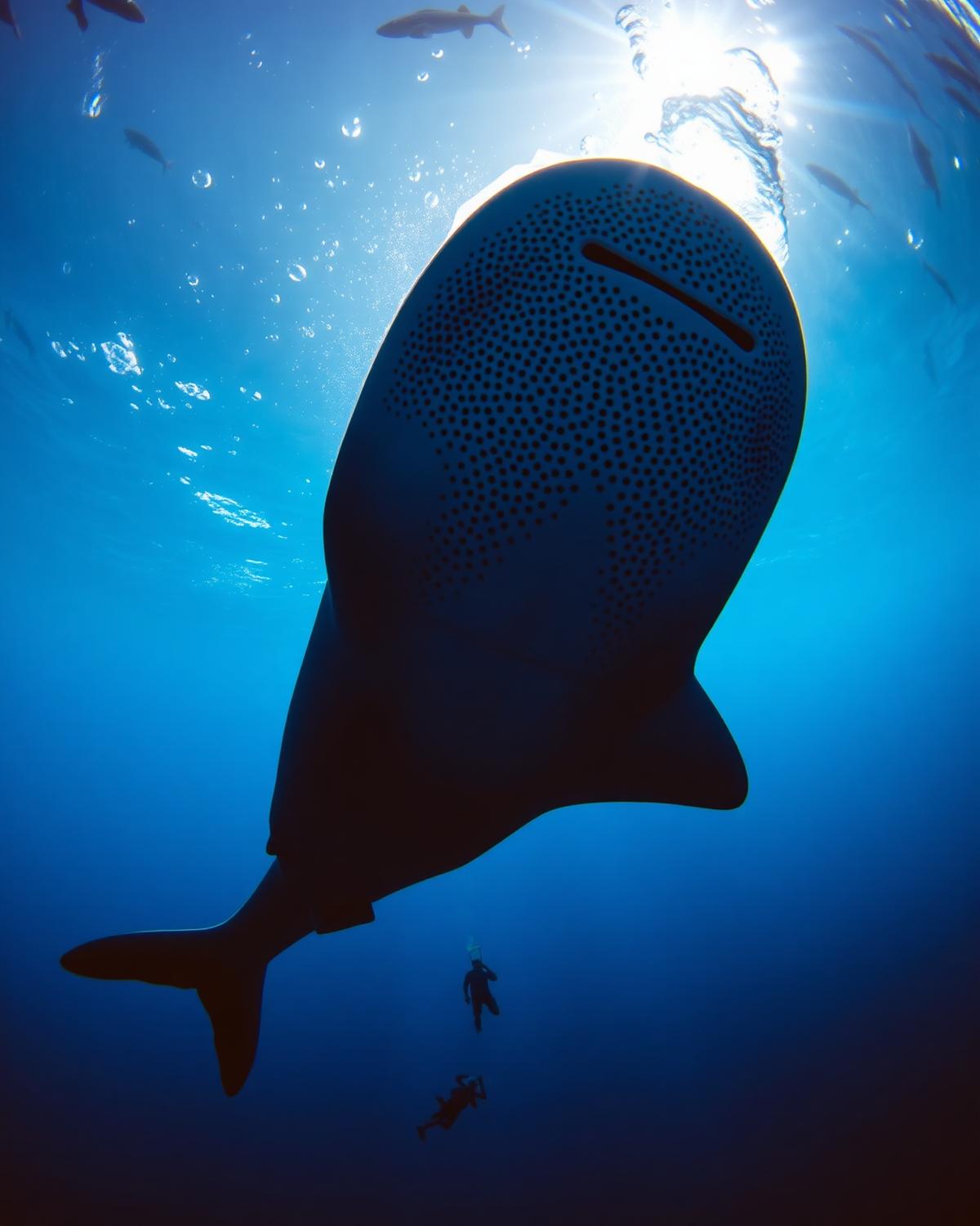Whale Sharks — underwater photograph